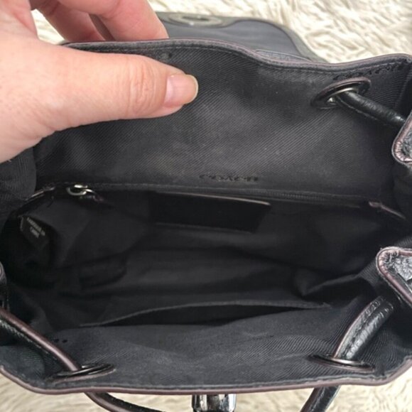 Coach Canyon Quilt Denim Patchwork Turnlock Rucksack Backpack - Picture 7 of 16